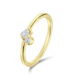 Minimalist Style With CZ Stone Silver Ring NSR-4027